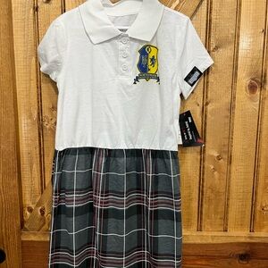 White and Gray Kids Casual Dress